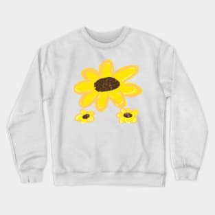 Yellow orange watercolor sunflower art Crewneck Sweatshirt